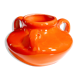 Max Idlas ceramic orange handle vase, 1960s