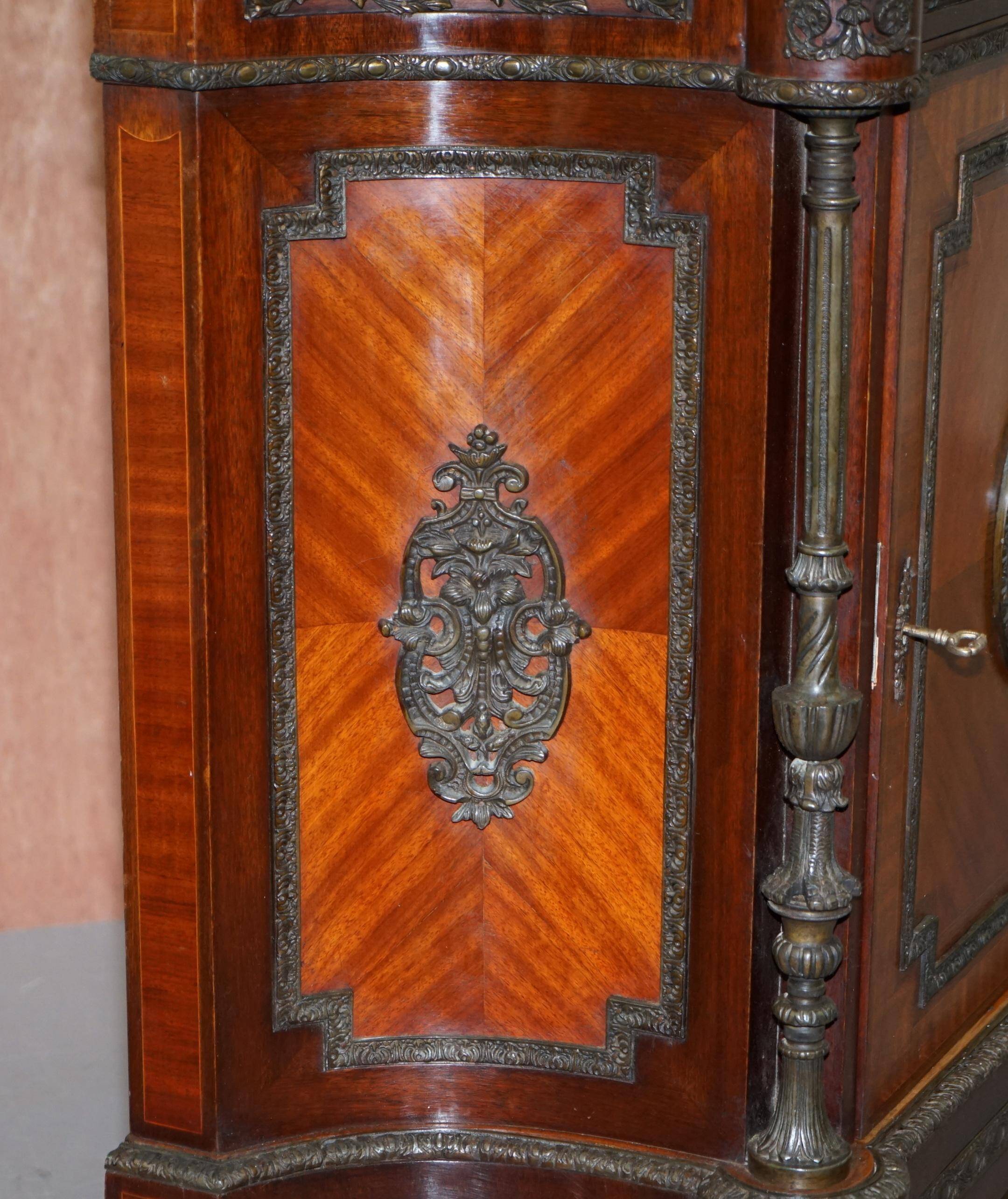 Louis Buffet in Walnut 19th Century with Drawers, Marble and Bronze Ornaments