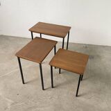 Modernist teak nesting tables from the 50s