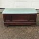 Antique wooden and tapestry chest