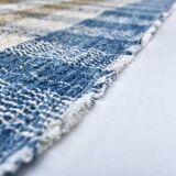 scandinavian kilim 290x190 cm , blue beige and  mustard colour.