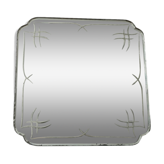 Art deco engraved mirror