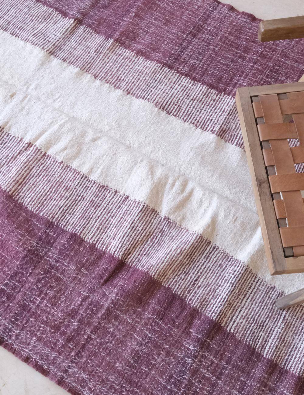 Burgundy Modern Kilim Rug - 246 x 162 cm