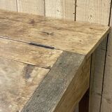 Rustic sloping desk from the 19th century in oak and fir