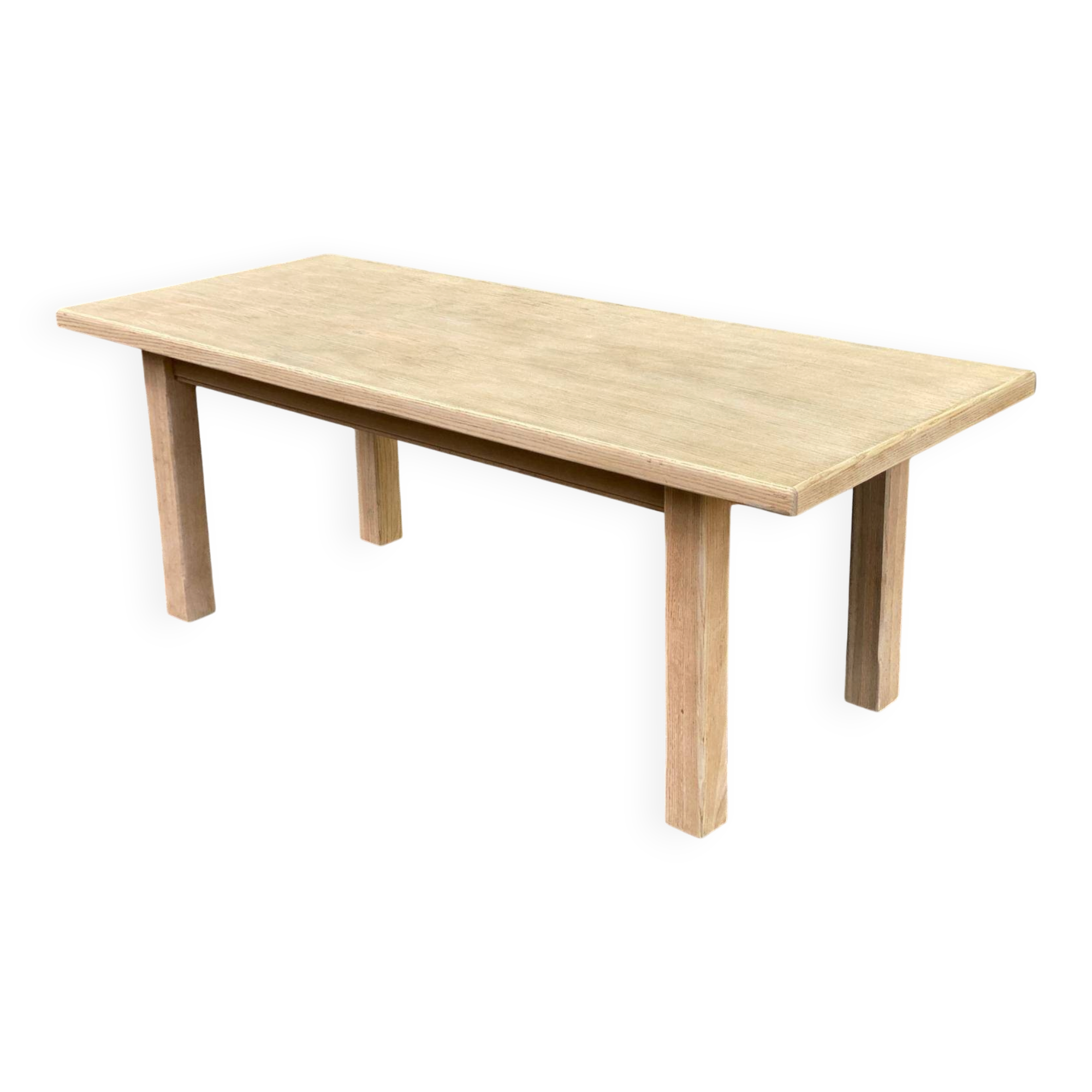 Table à manger de ferme décapée en chêne 1950 - 210cm