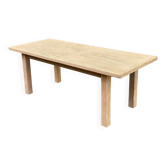 Table à manger de ferme décapée en chêne 1950 - 210cm