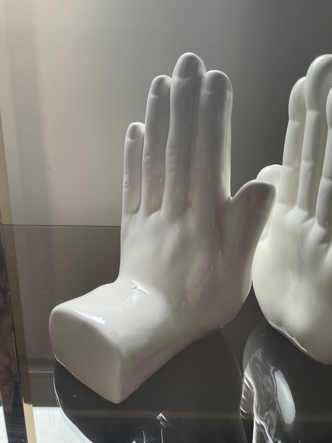 Pair of vintage ceramic hand bookends