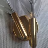 Pair of wall sconces with Italian leaf design in Barovier Murano style.