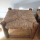 Pair of vintage straw woven foot stools