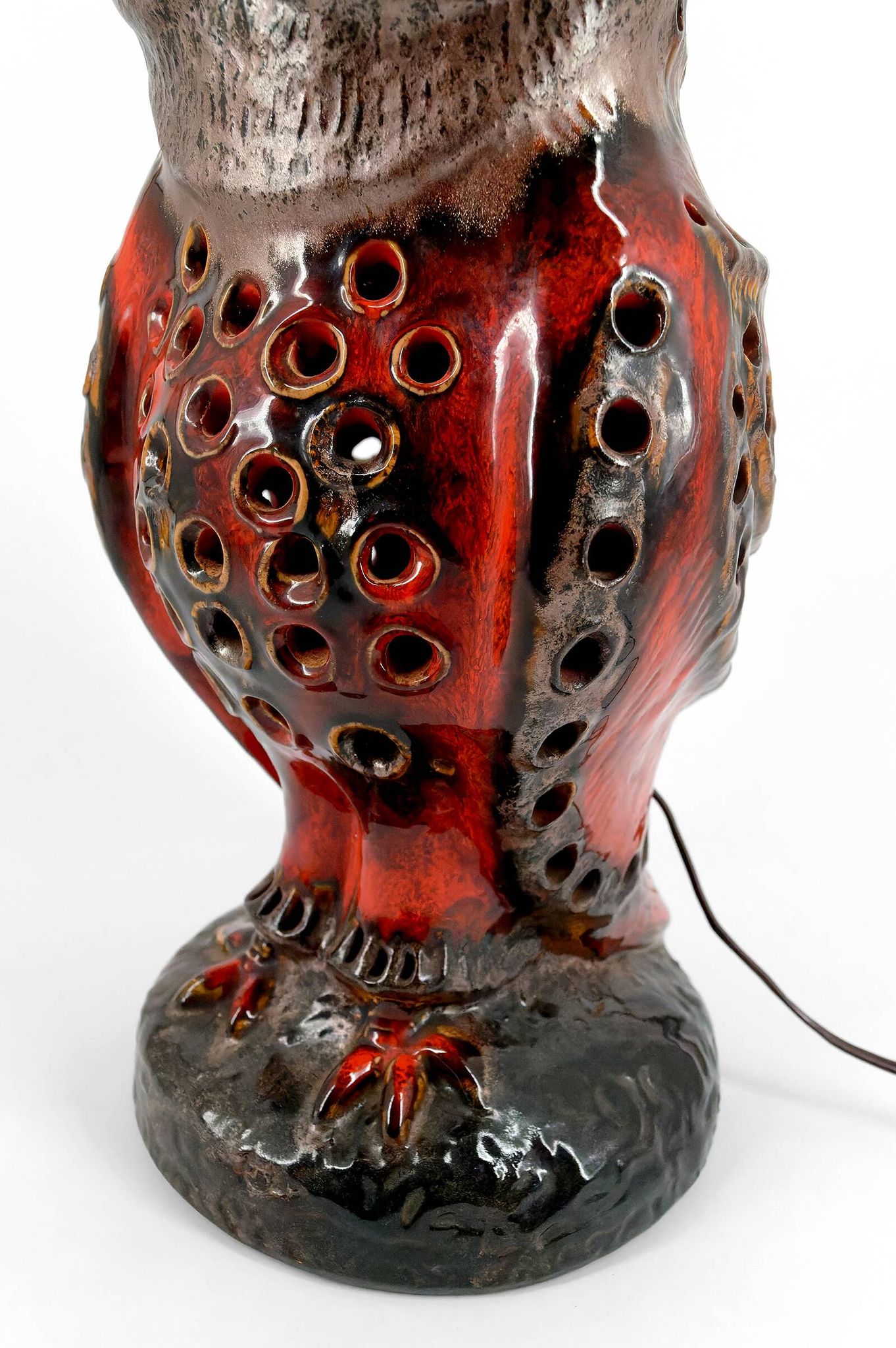 Important ceramic lamp / floor lamp, Owl, by Walter Gerhards