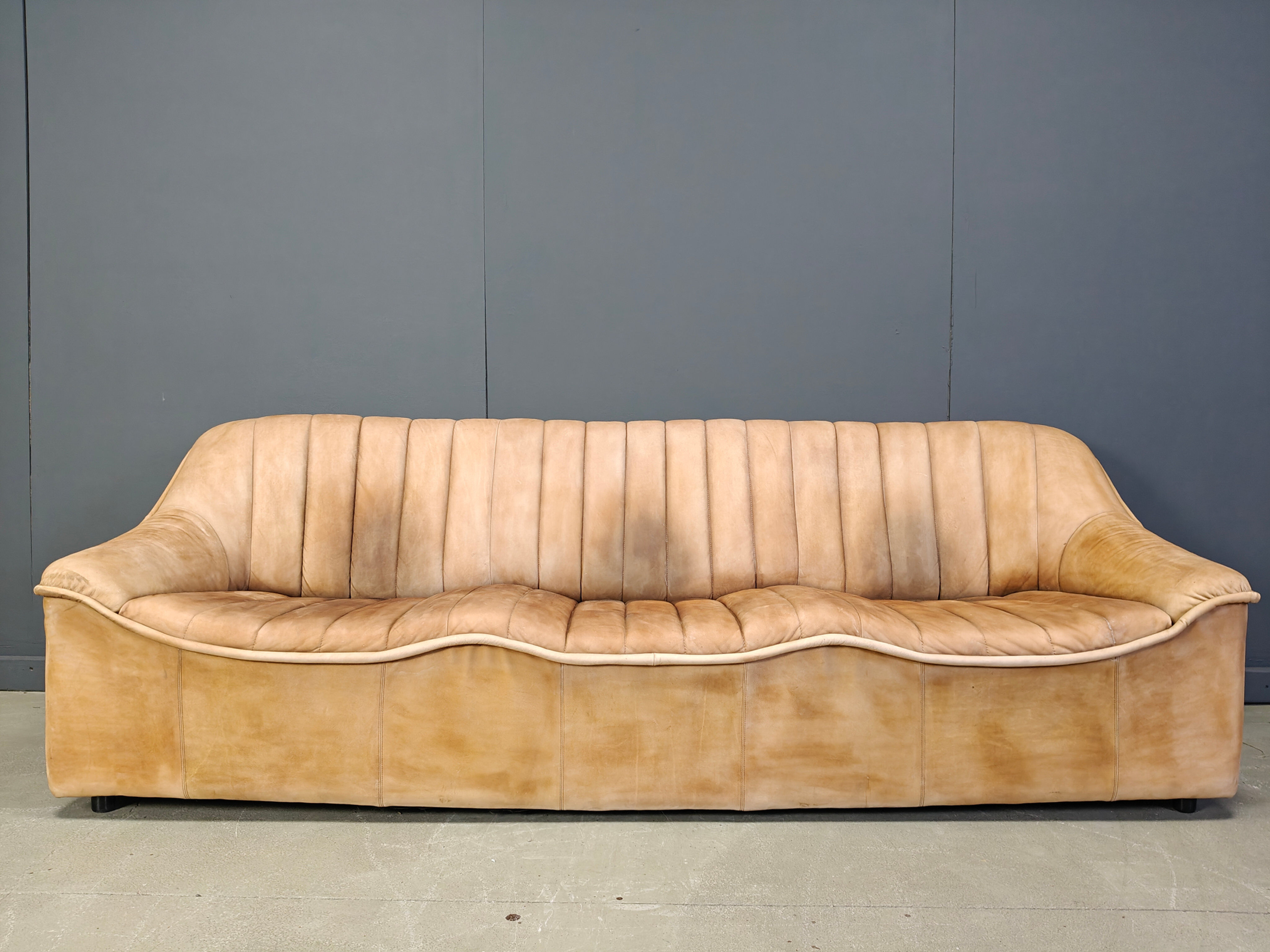 Vintage leather sofa set, 1960s