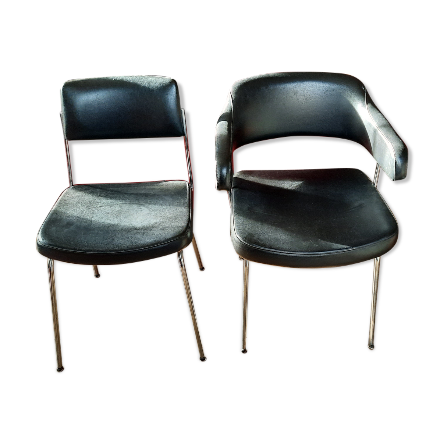 Armchair and office chair year 60 skaï