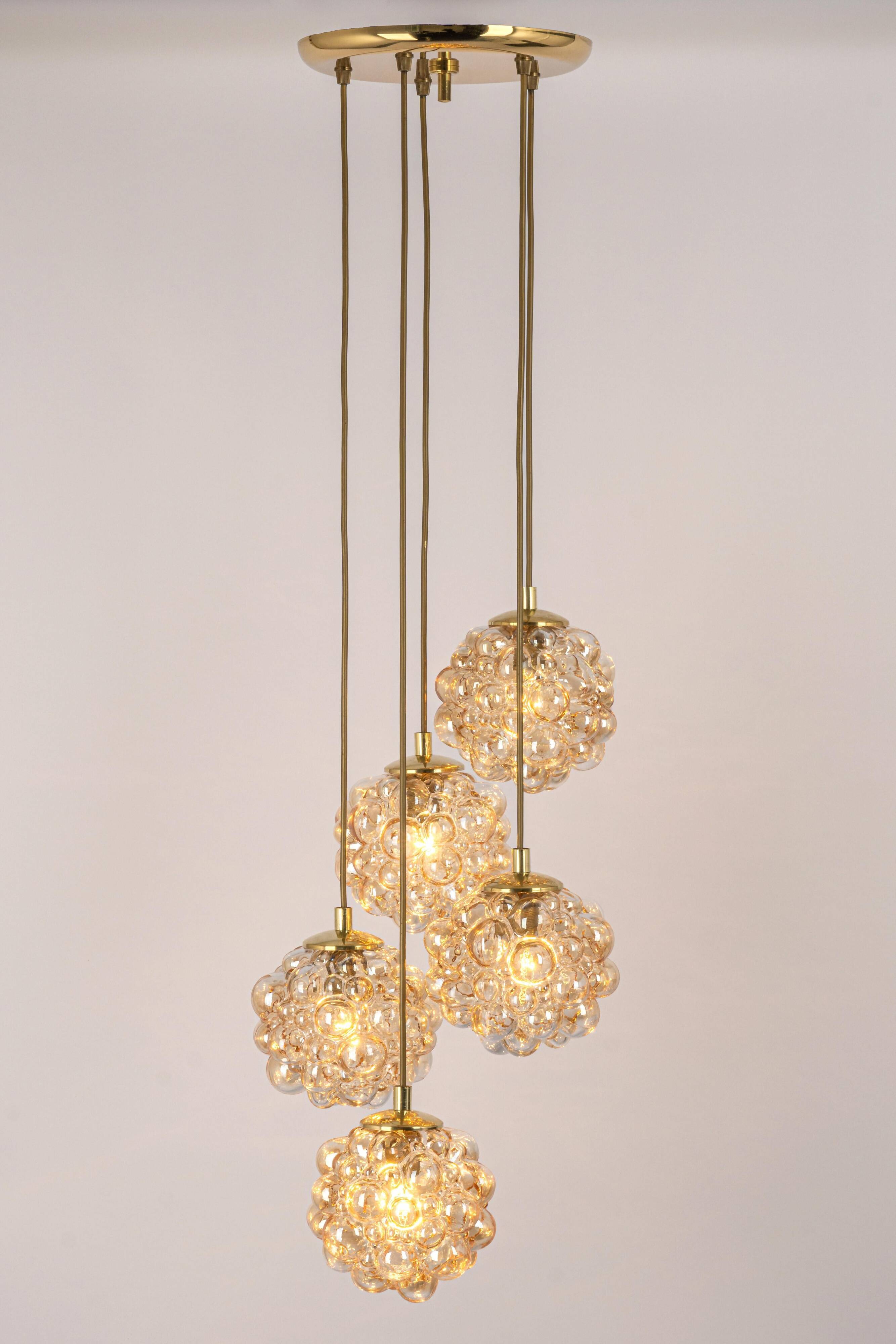 Grand cascading bubble glass chandelier Limburg, Germany, 1970s.