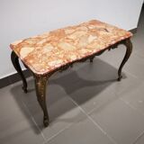 Marble and brass coffee table