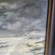 Oil on Panel P. Scherer Moonlit Seascape