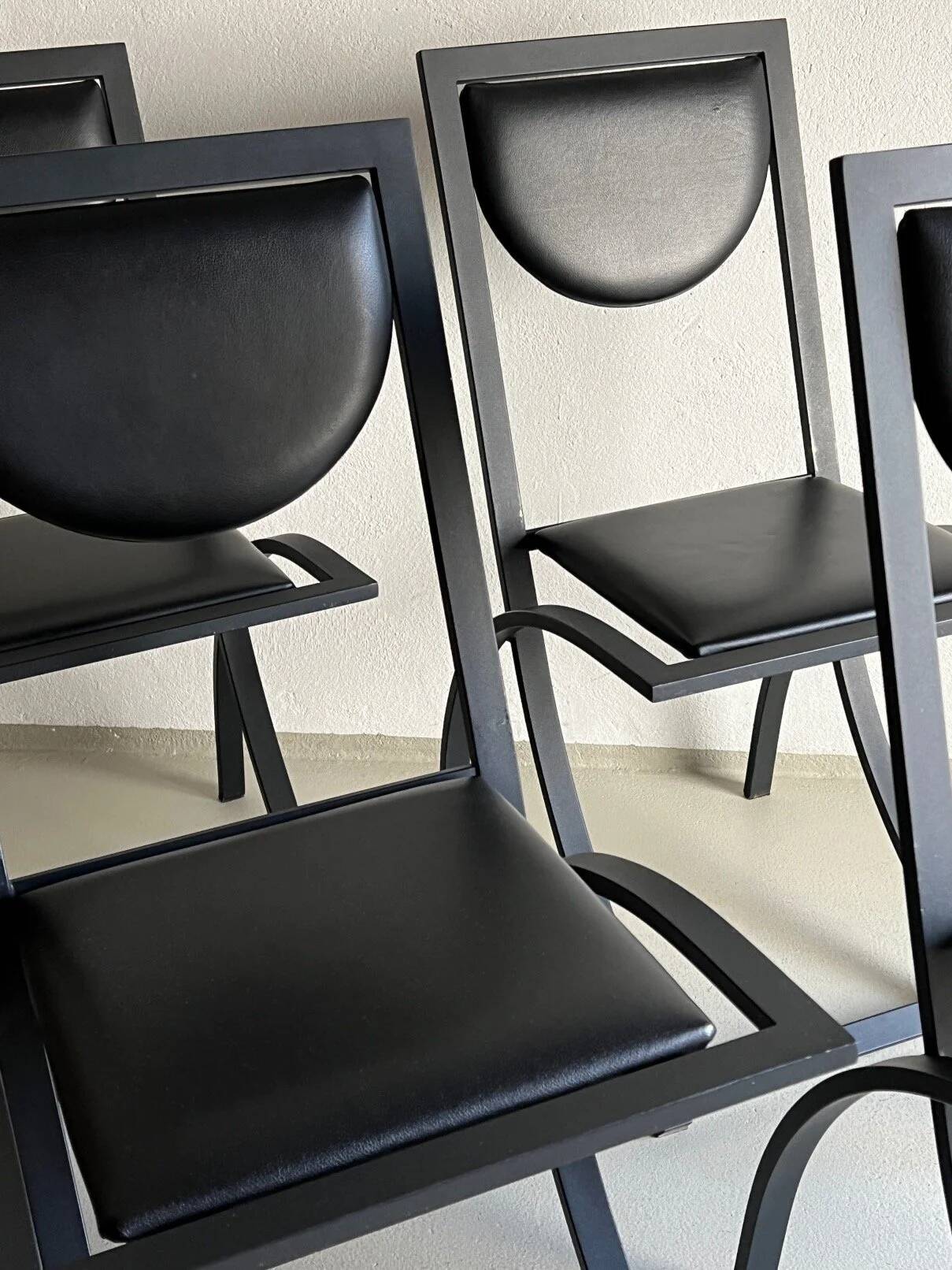 4 Black Sinus Chairs by Karl Friedrich Förster | Germany | 1990s