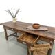 Authentic French farmhouse table from 1890 in solid oak with two drawers.