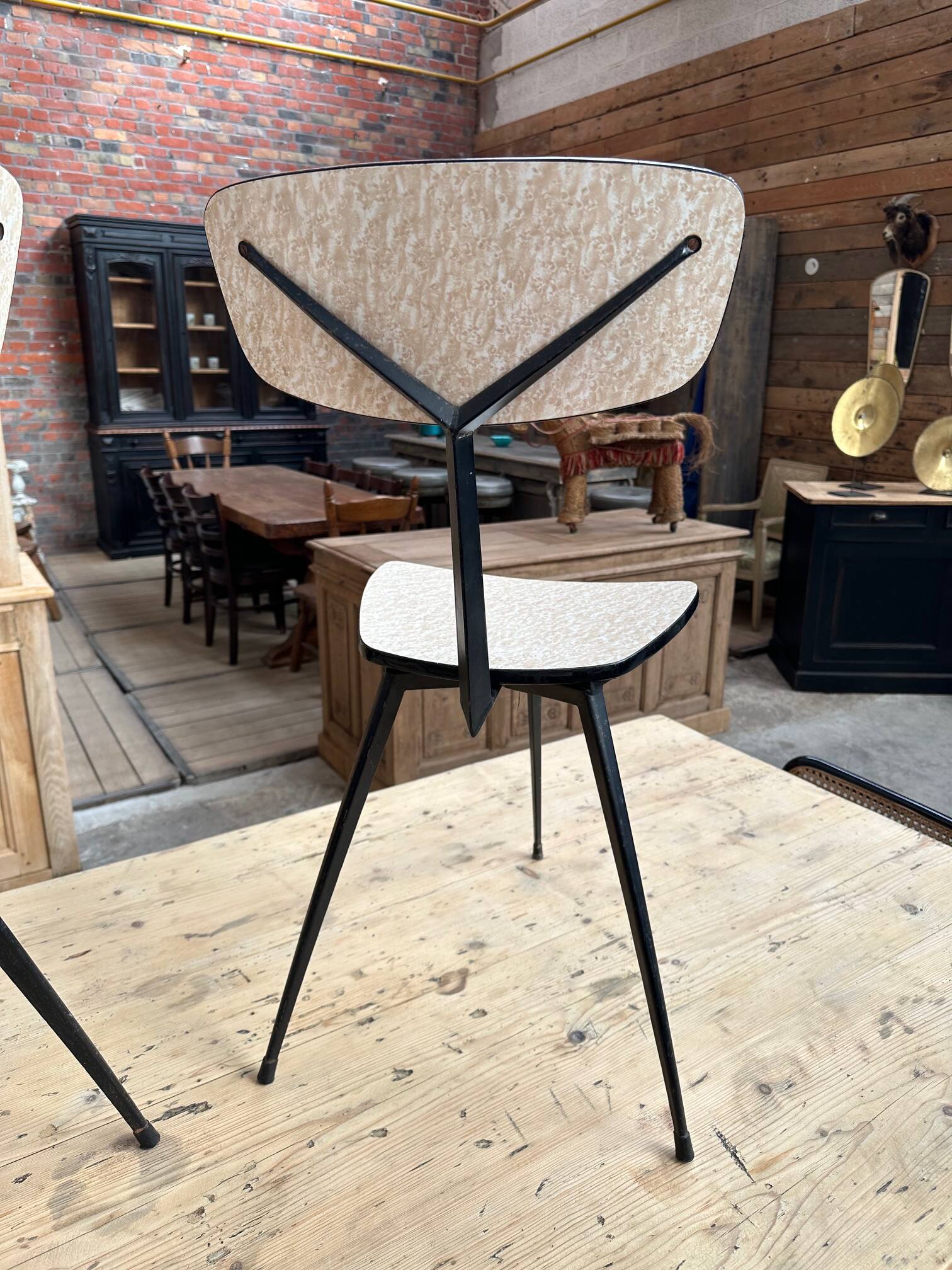 Pair of 60s tripod chairs