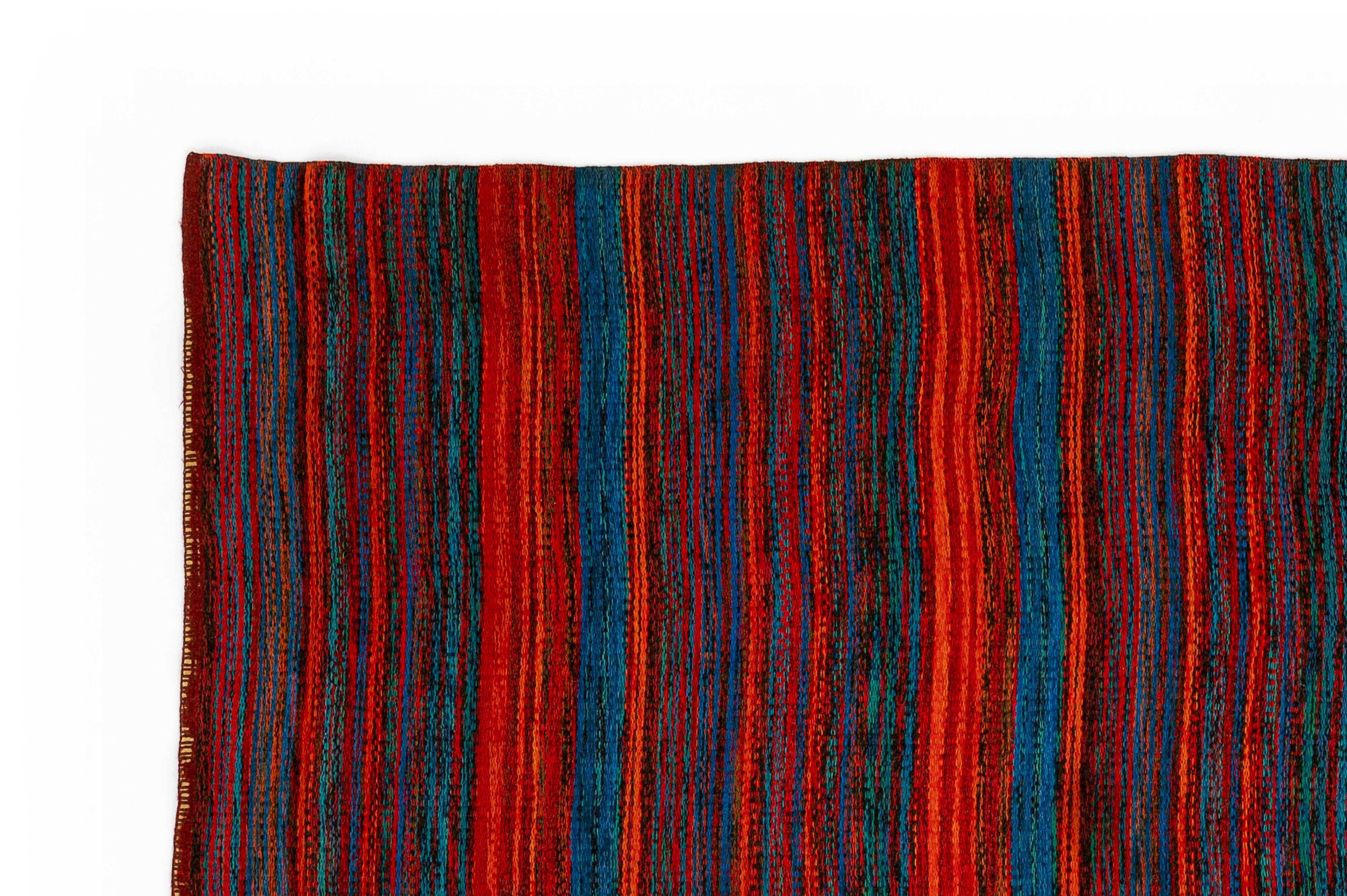 Scandinavian 20th century modern flat weave rug. 190 x 126 cm (75 x 50 in).