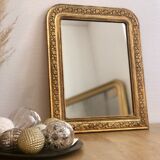 Mirror Louis Philippe beaded gold floral pattern  37x46cm
