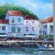 Marine, oil on canvas "les sables d'Olonne" signed Rossini