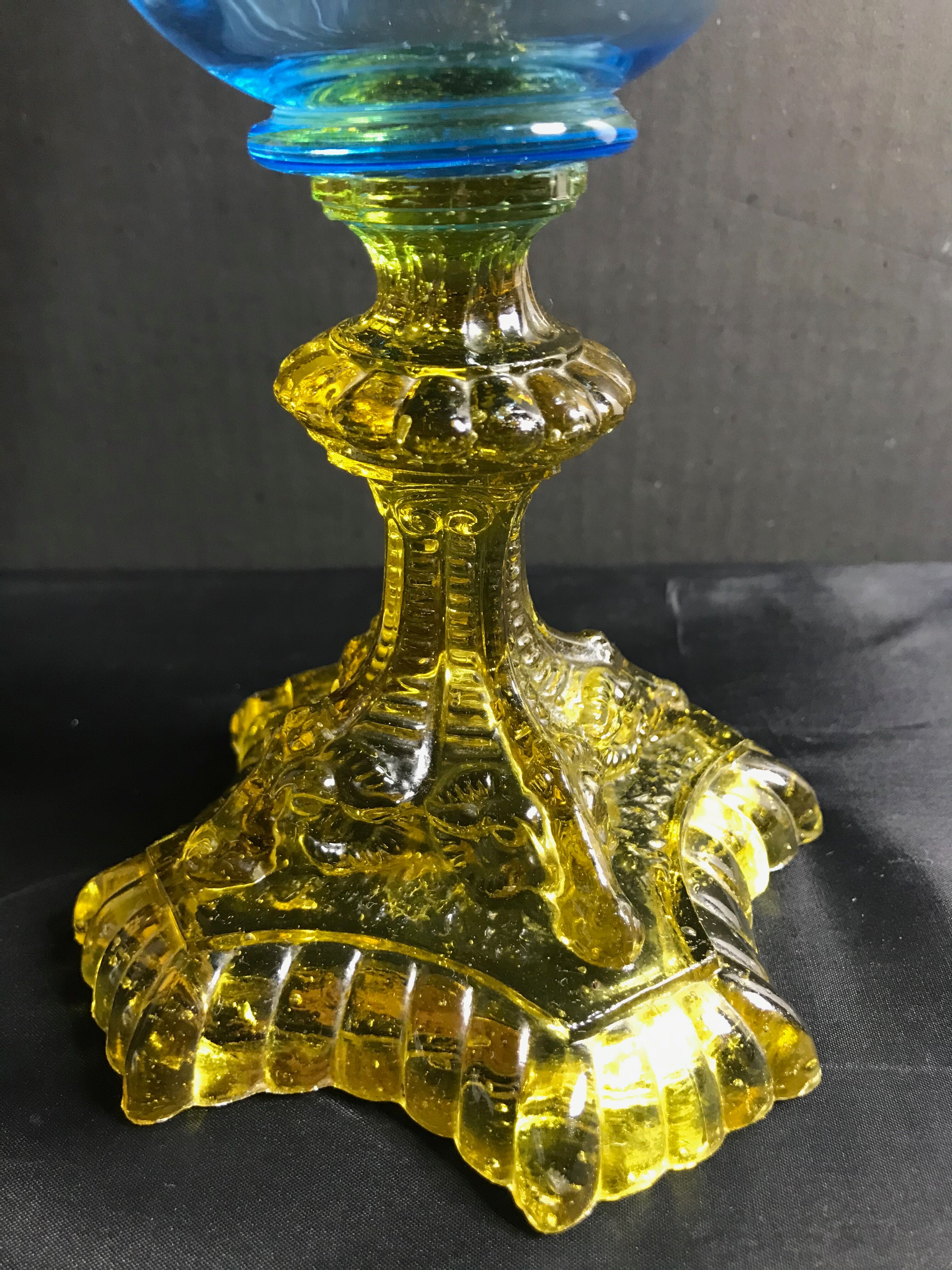 Cristalleries portieux colored glass and crystal vase
