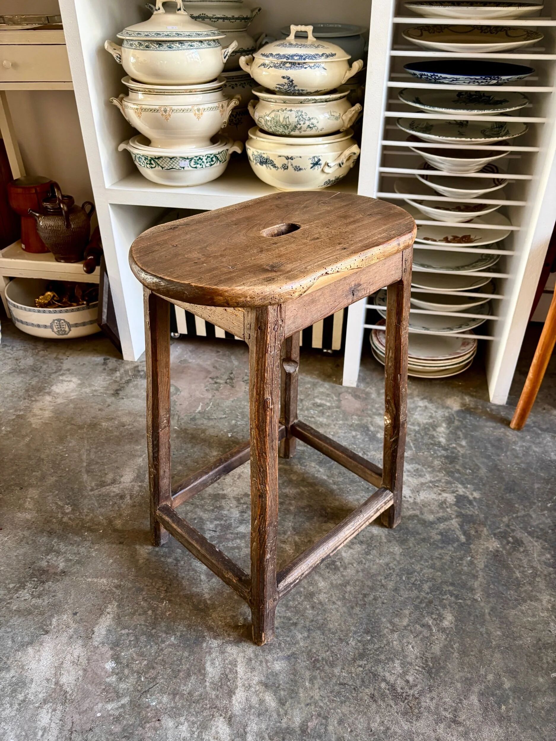 High wooden stool, 18th century