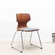 Flötotto sled chair with curved oak and chrome shell