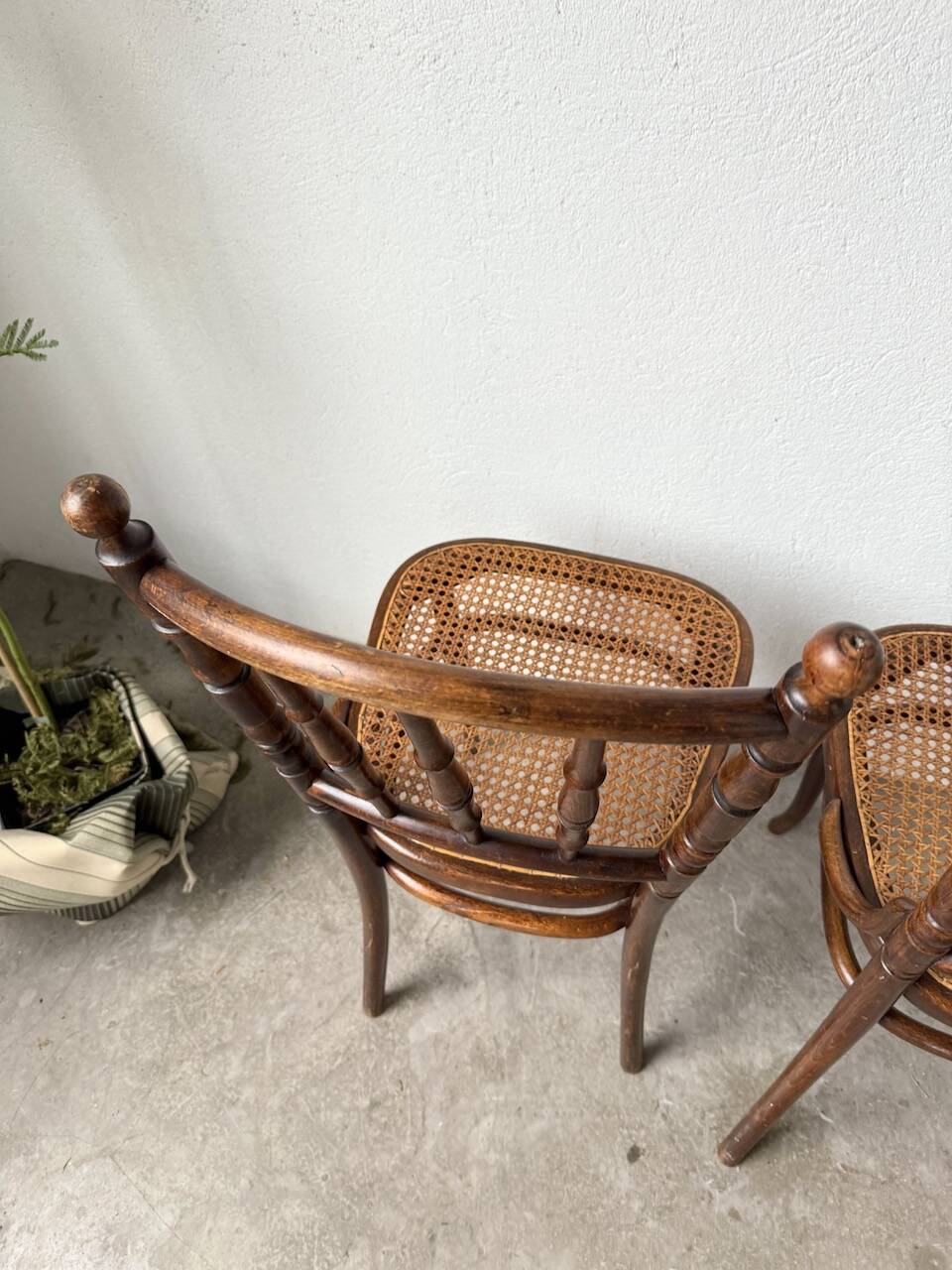 Set of 4 Fischel cane bistro chairs