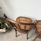 Set of 4 Fischel cane bistro chairs