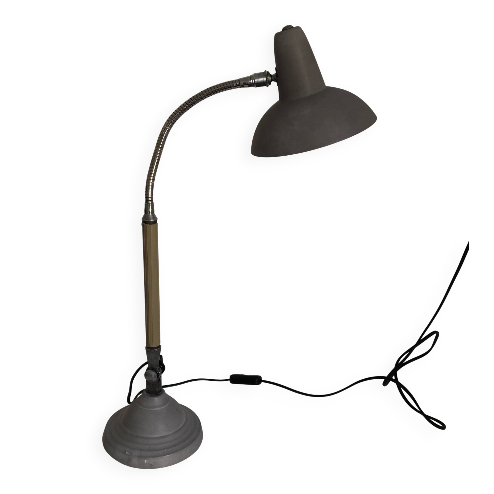Vintage 1950s industrial workshop desk lamp Super Chrome - 60 cm