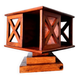 Small vintage teak revolving bookcase