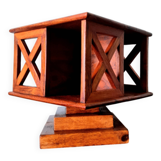 Small vintage teak revolving bookcase