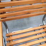 Chairs made of wood and tubular steel