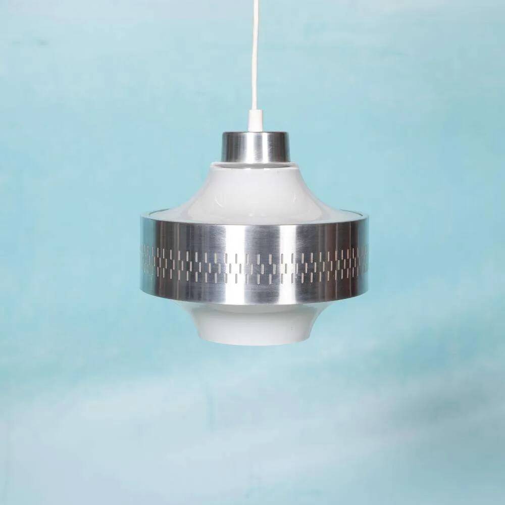 1960s vintage glass pendant light, Swedish pendant.