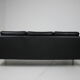 1960s Danish Black Leather 3-Seater Sofa