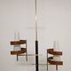 Scandinavian teak and brass chandelier from the 50s/60s