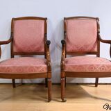 Paire de Fauteuils en Acajou, époque Restauration – Début XIXe