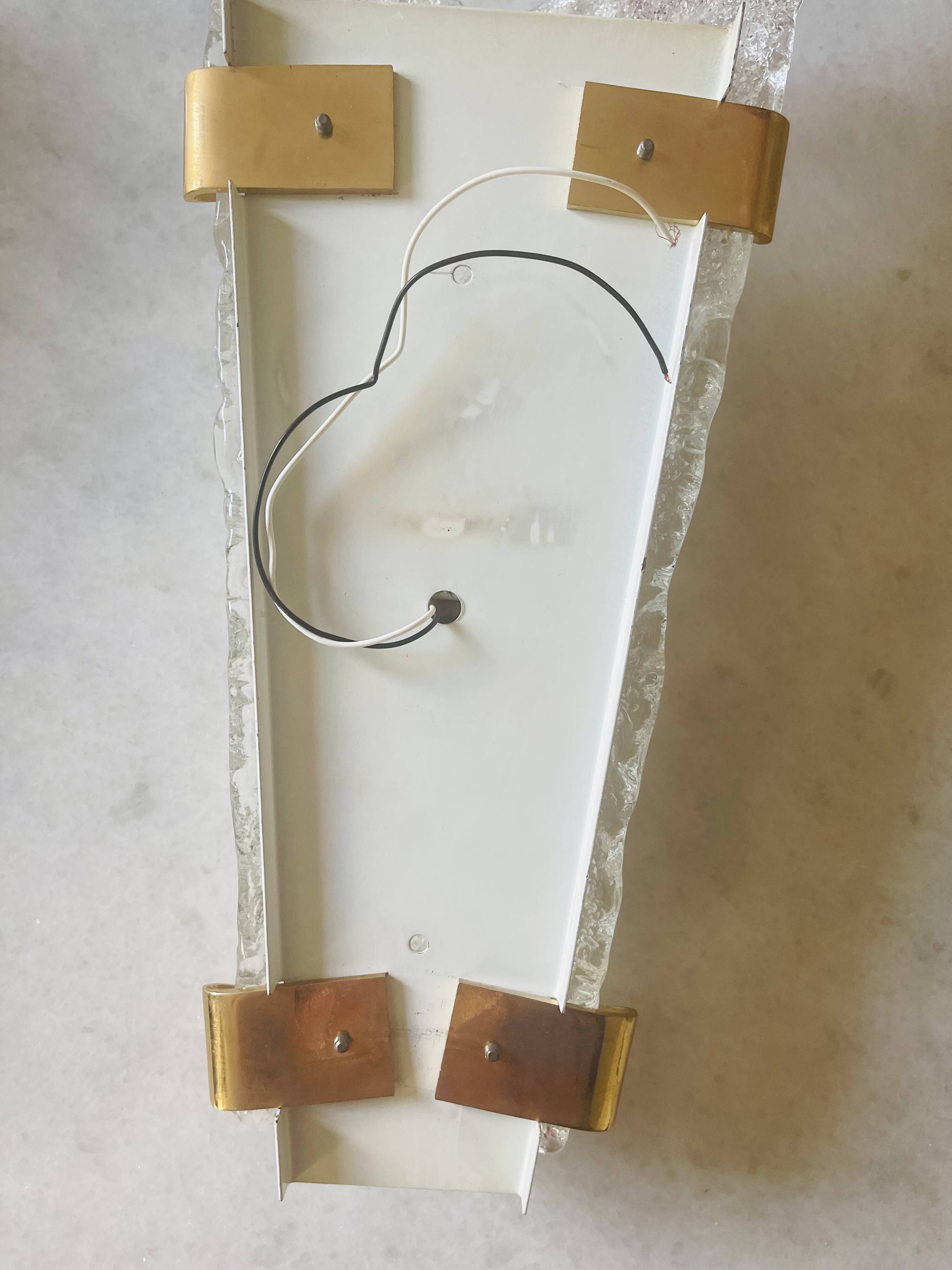 Arlus pair of Murano glass and brass wall lights