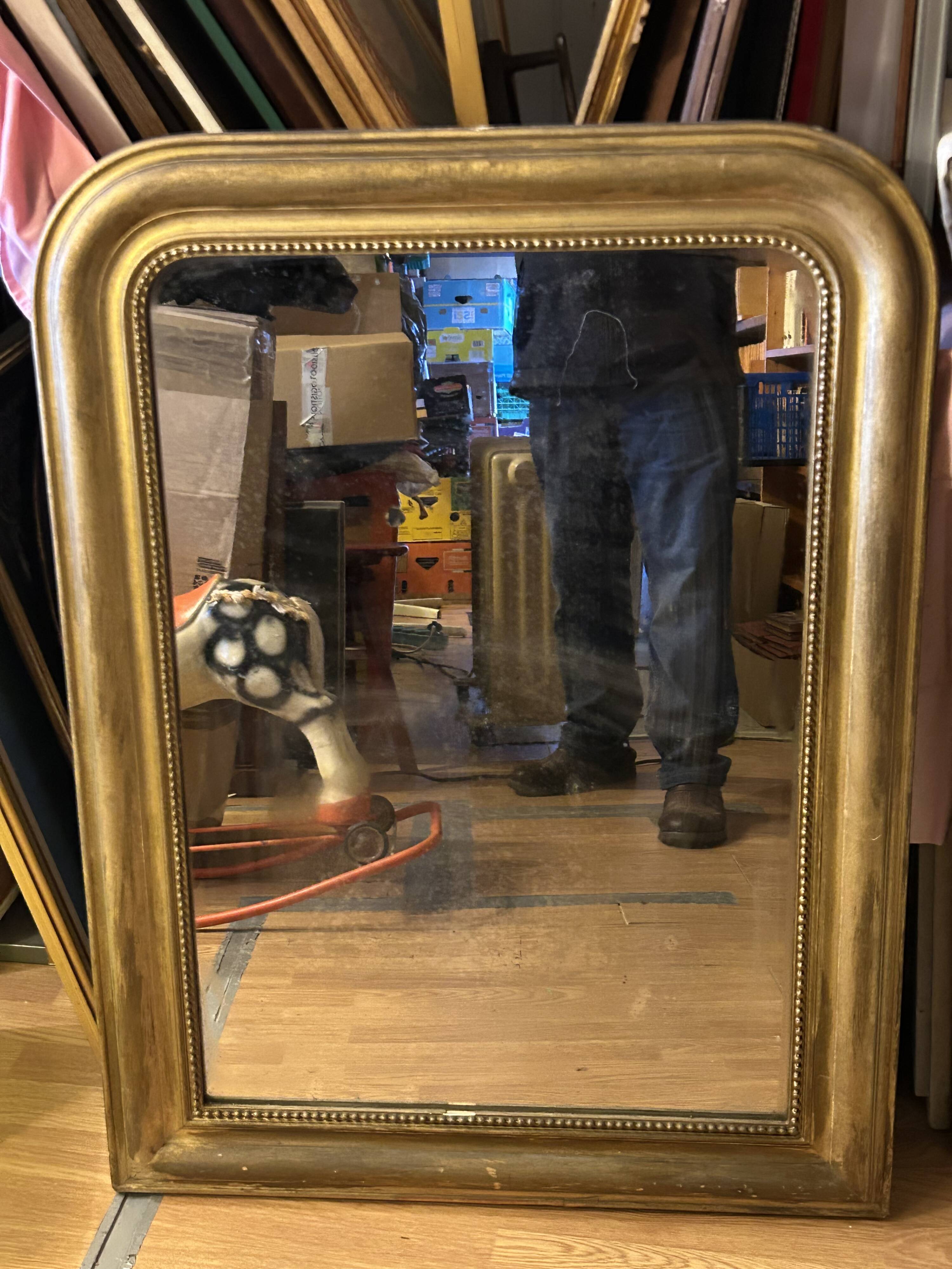 Antique Louis Philippe mirror, slightly demercurized, as is.