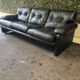 Black leather 3-seater sofa – Tobia Scarpa for B&B Italia