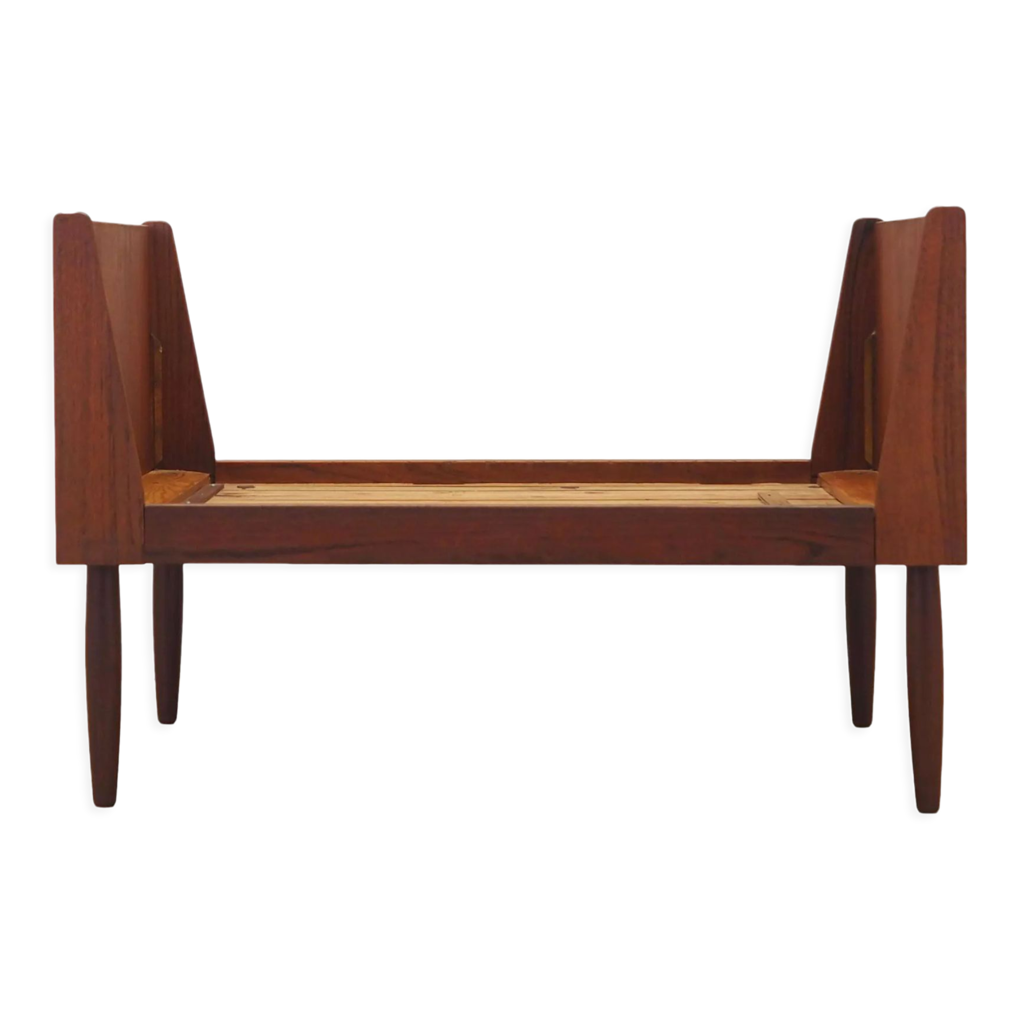 Lit en teck, design danois, années 1970, fabriqué au Danemark
