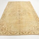 7x10 Cream & Brown Vintage Persian Rug, 205x316Cm
