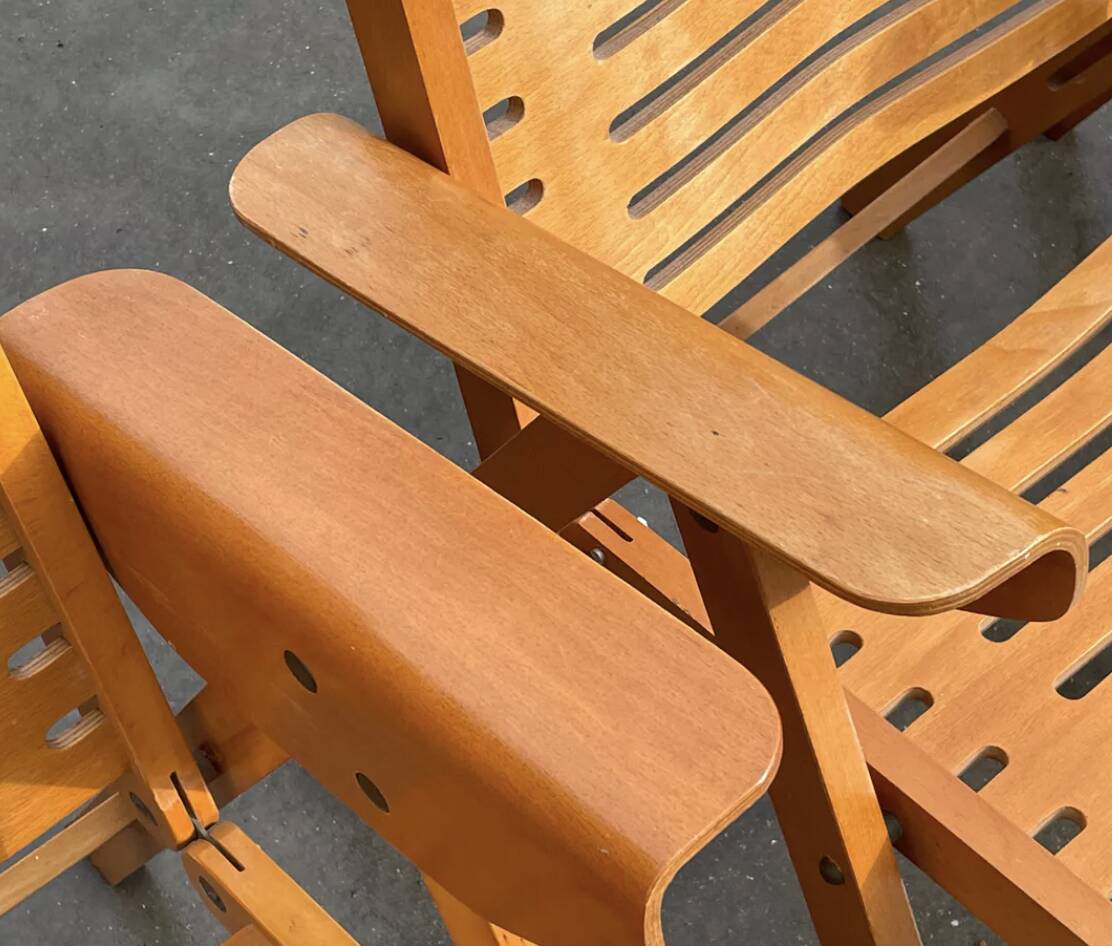 Ensemble vintage de quatre chaises pliantes Rex en contreplaqué, design Niko Kralj, 1950