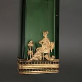 Vase 1900, glass base, bronze enclosure, antique decor