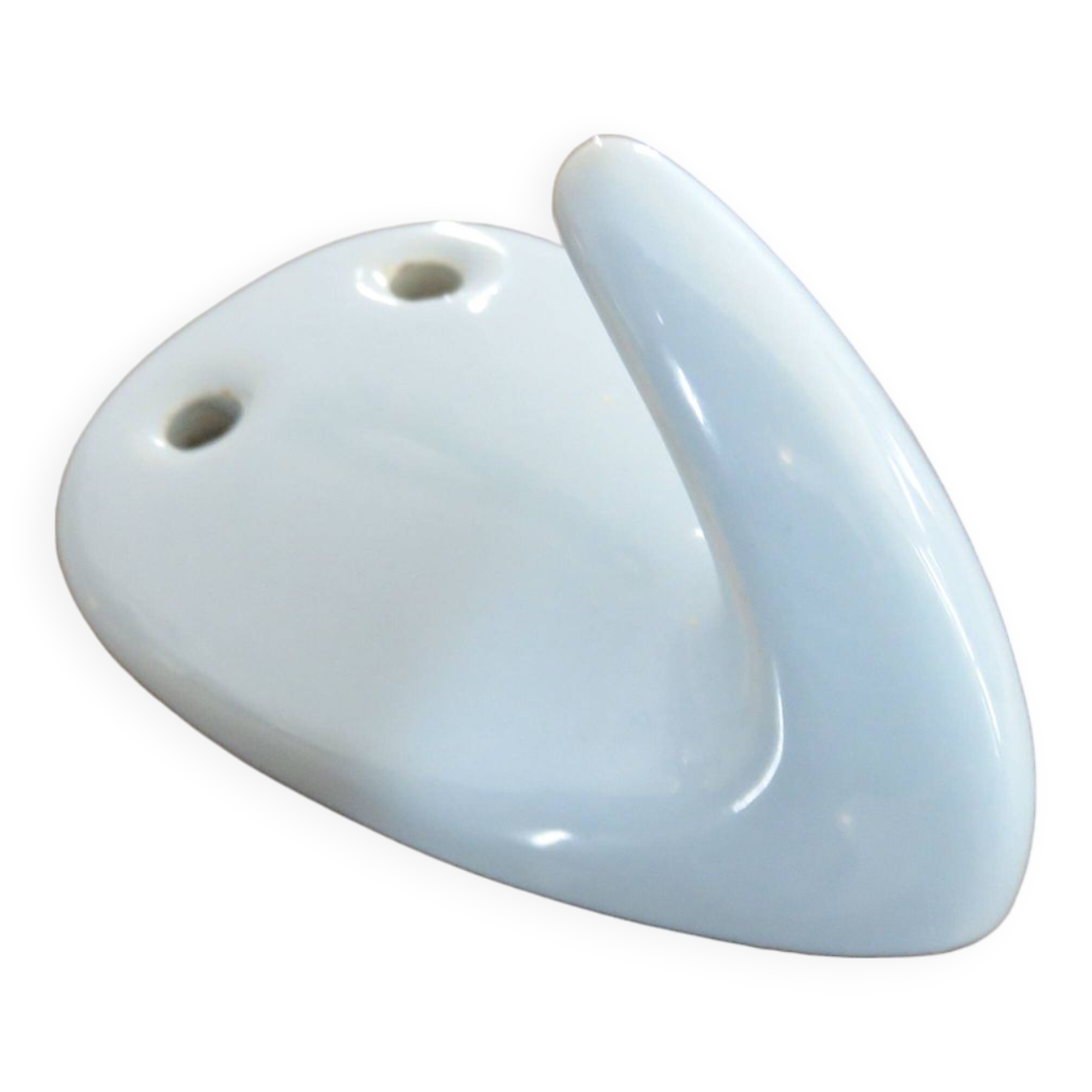 Patère art déco en porcelaine bleu pâle années 30 40