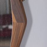 Miroir mural ovale vintage en bois des années 1960, design italien