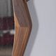 Vintage 1960s oval wooden wall mirror, Italian design