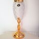 Jug fountain in crystal and gold metal