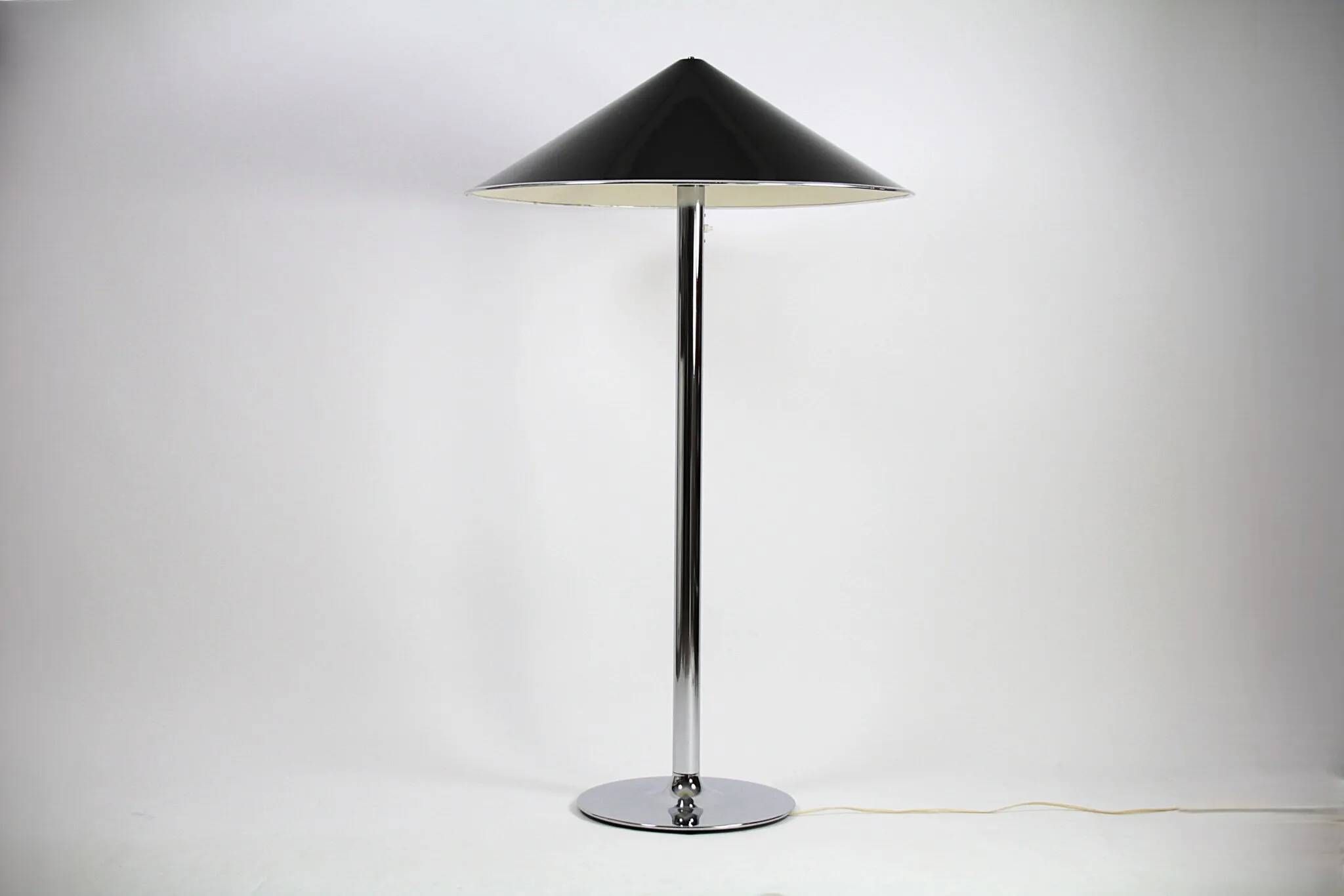 Ateljé Lyktan floor lamp with rare oversized custom shade – Sweden, 1970s